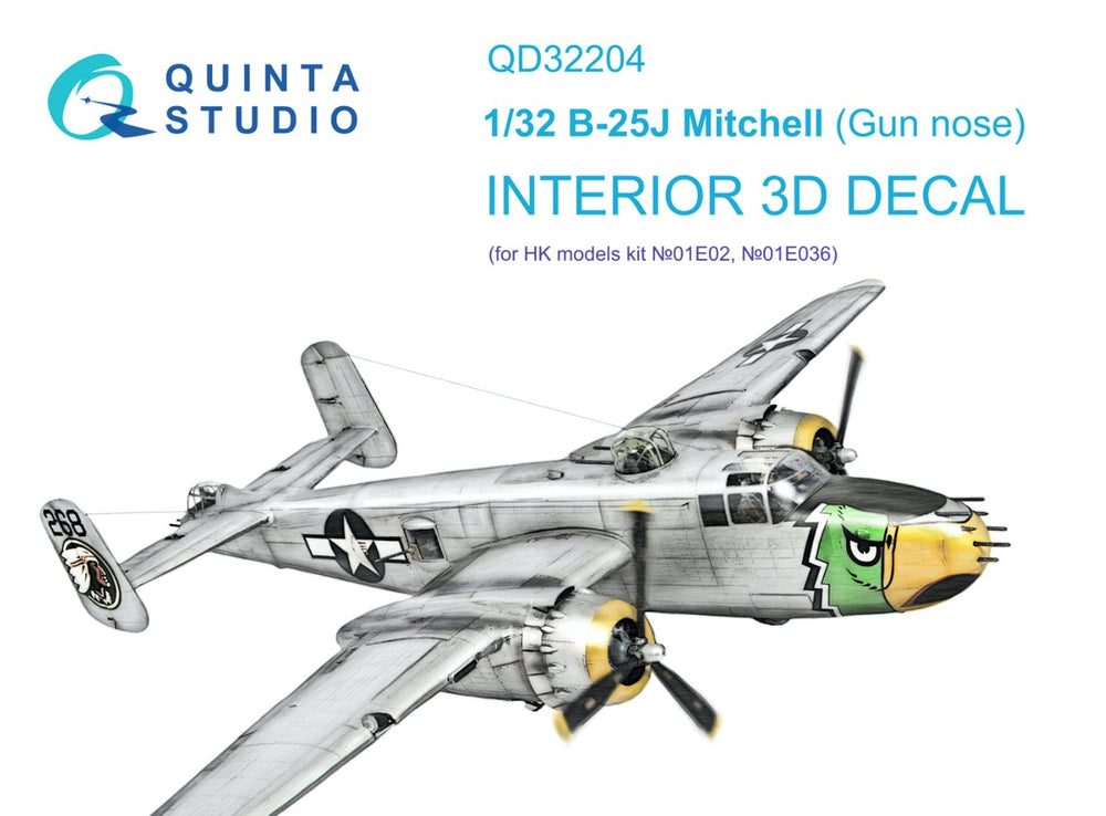 Quinta Studio QD32204 1:32 B-25J Gun Nose 3D Interior Decal