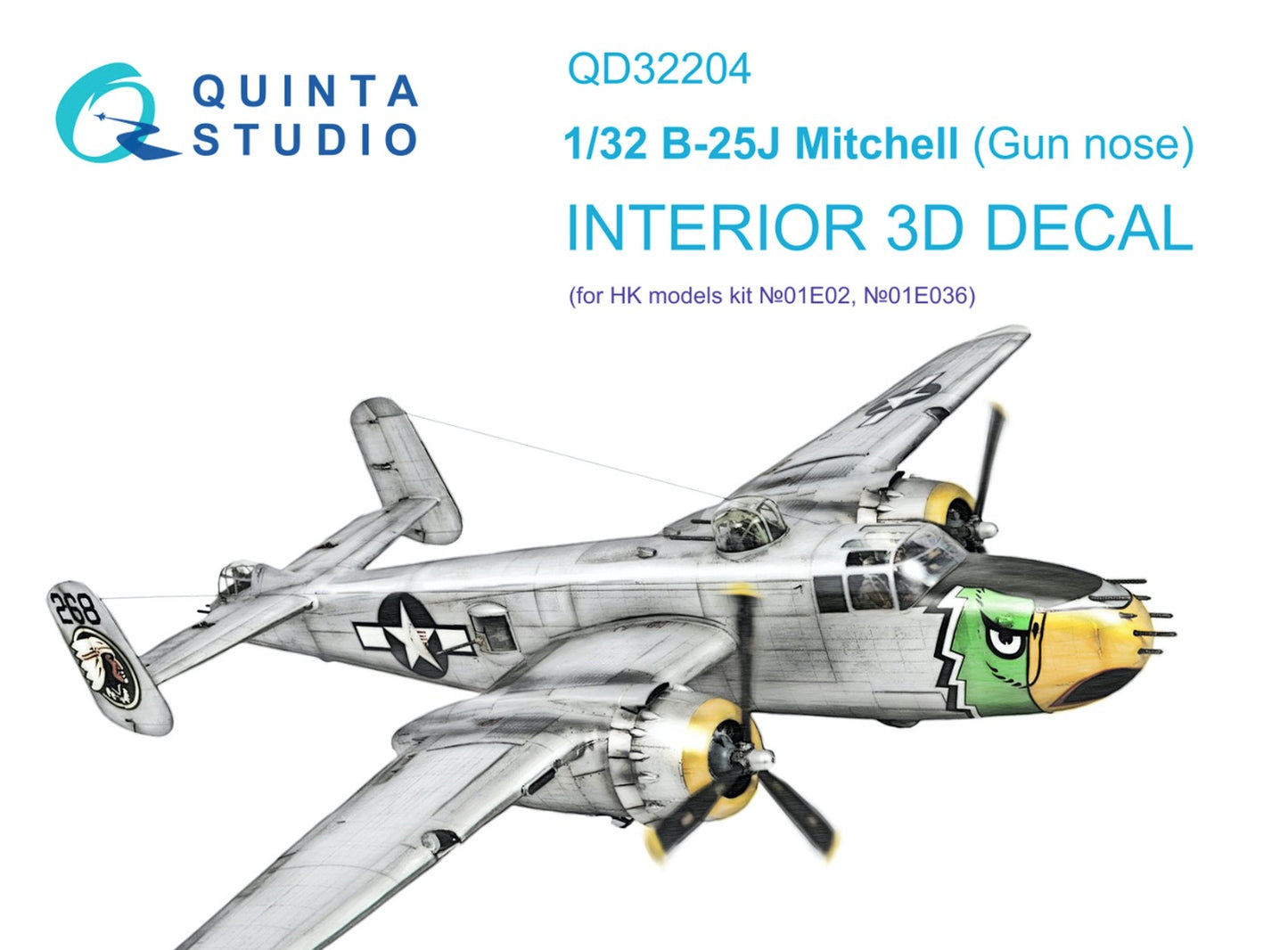 Quinta Studio QD32204 1:32 B-25J Gun Nose 3D Interior Decal