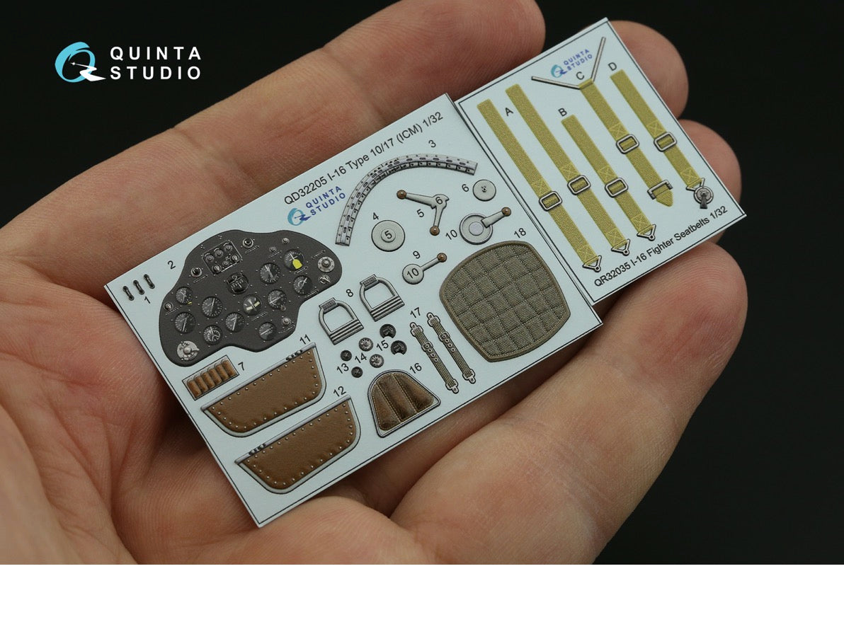 Quinta Studio QD32205 1:32 I-16 Type 10/17 3D Interior Decal