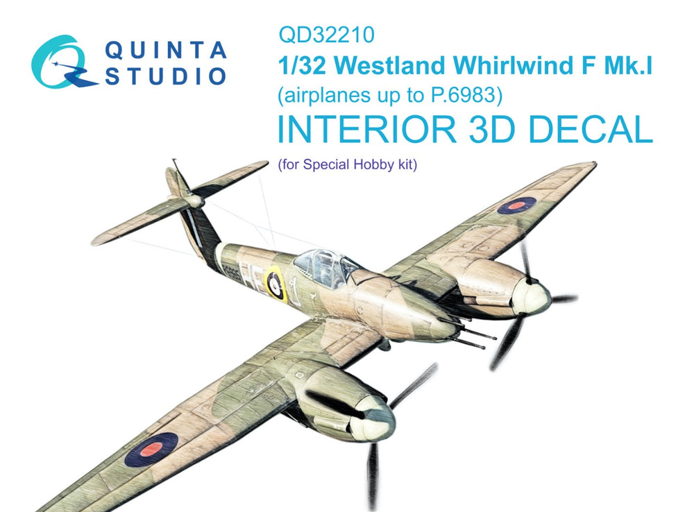Quinta Studio QD32210 1:32 Whirlwind Mk.I 3D Interior Decal