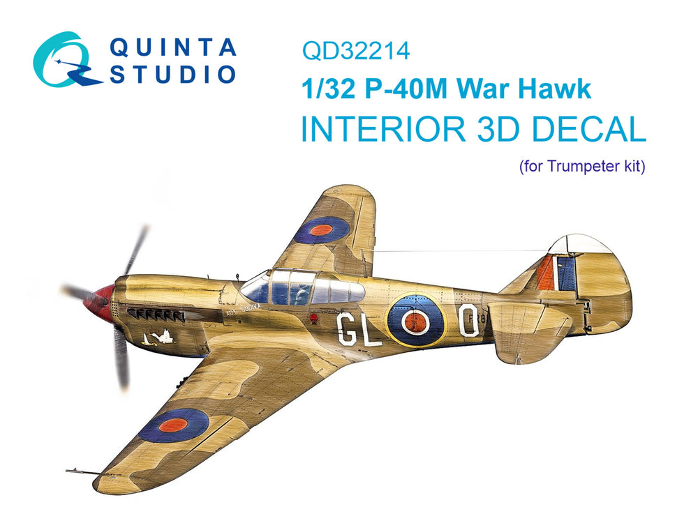 Quinta Studio QD32214 1:32 P-40M Warhawk 3D Interior Decal