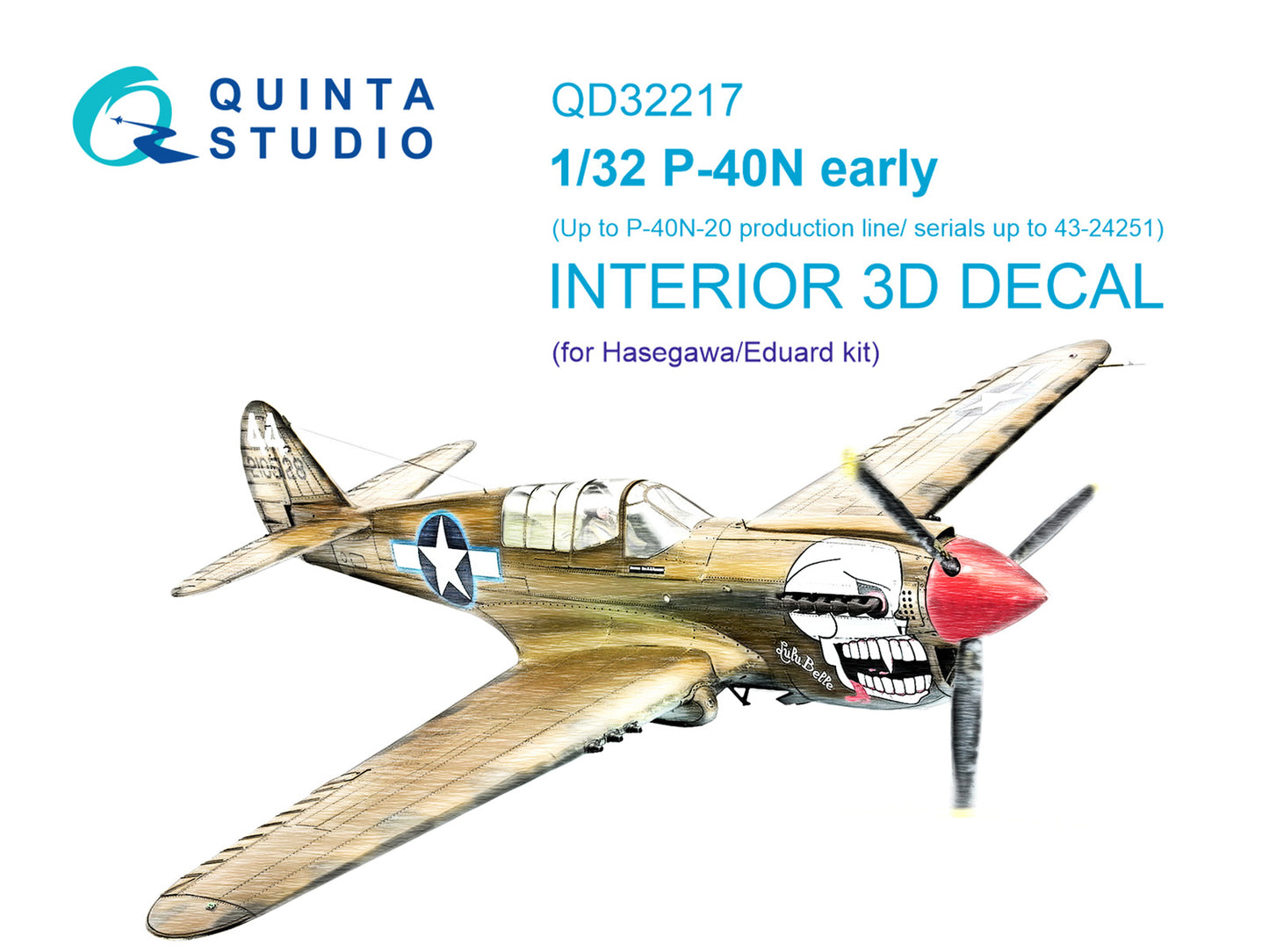 Quinta Studio QD32217 1:32 P-40N Early 3D Interior Decal