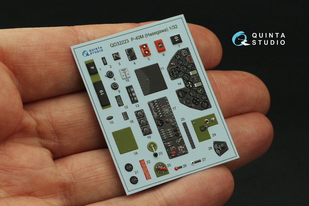 Quinta Studio QD32223 1:32 Curtiss P-40M 3D-Printed Interior Decals