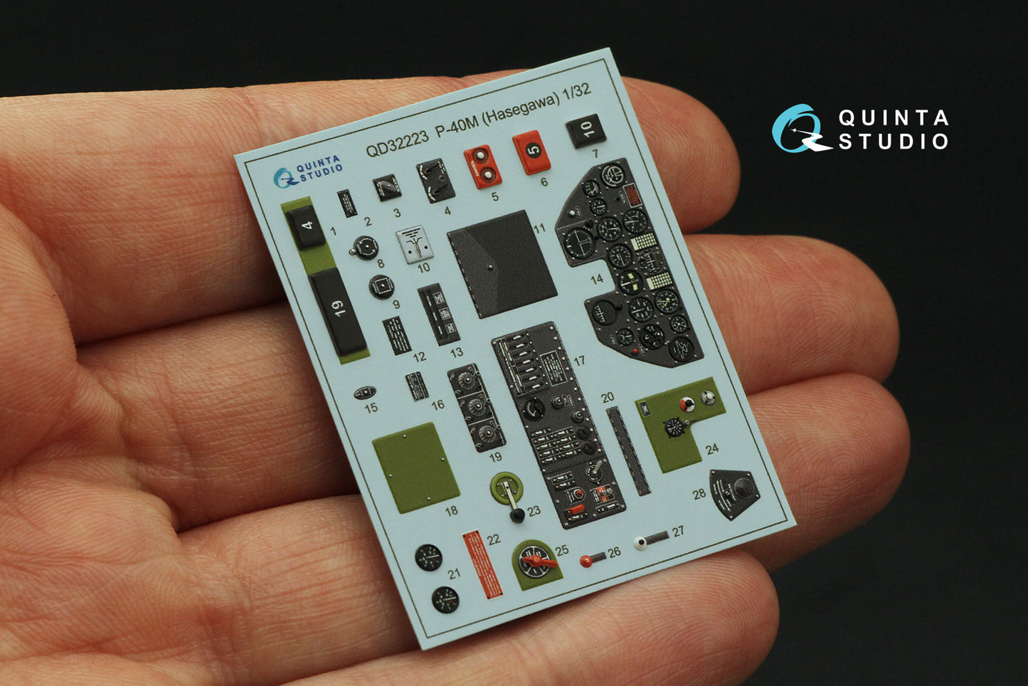 Quinta Studio QD32223 1:32 Curtiss P-40M 3D-Printed Interior Decals