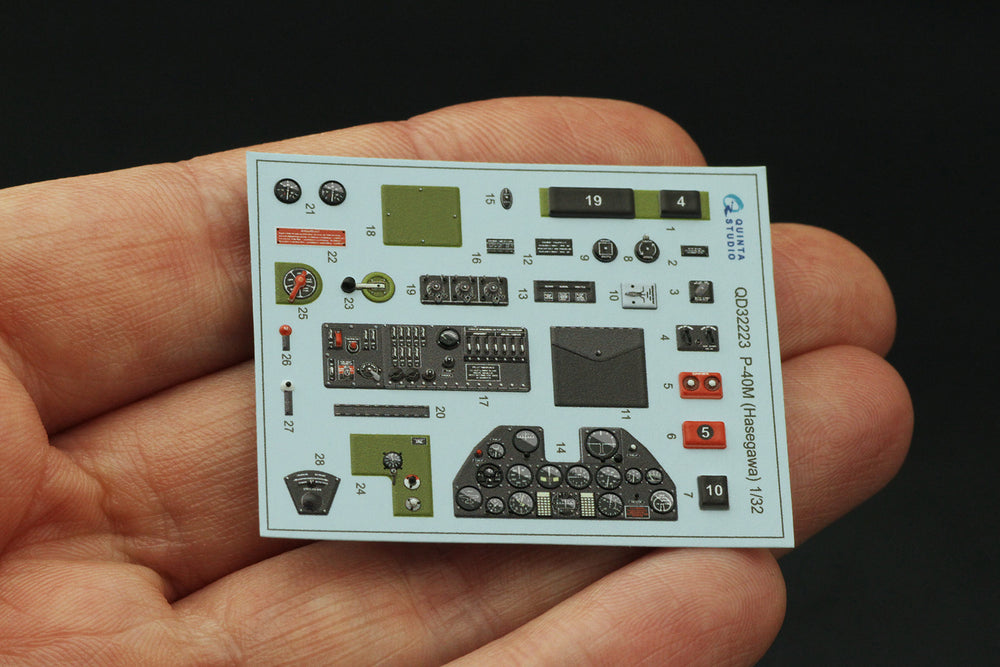 Quinta Studio QD32223 1:32 Curtiss P-40M 3D-Printed Interior Decals