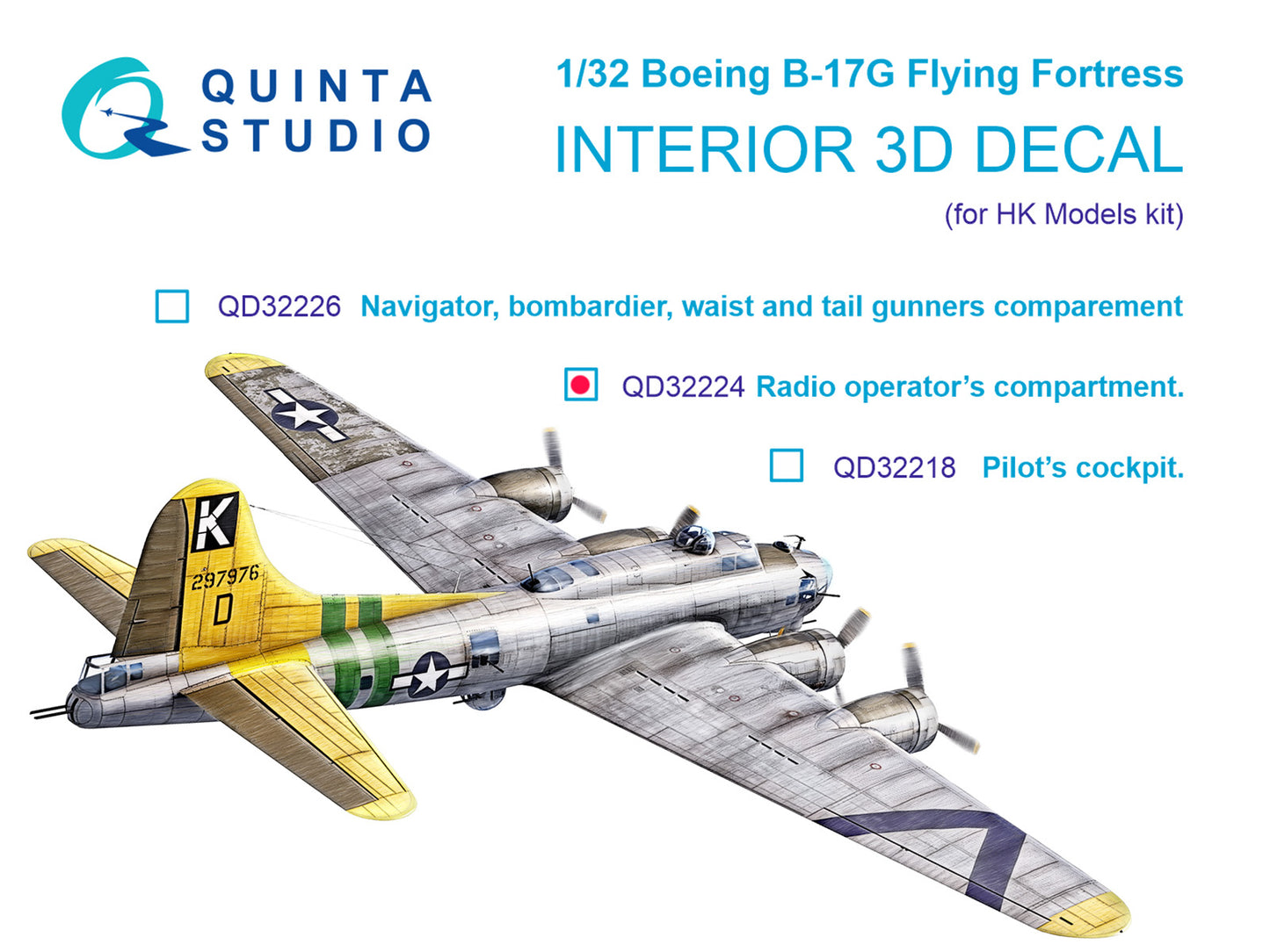 Quinta Studio QD32224 1:32 B-17G Flying Fortress Radio operator's compartment
