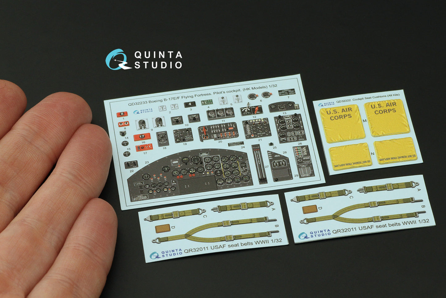 Quinta Studio QD32233 1:32 B-17E/F Pilot Cockpit 3D Interior Decal