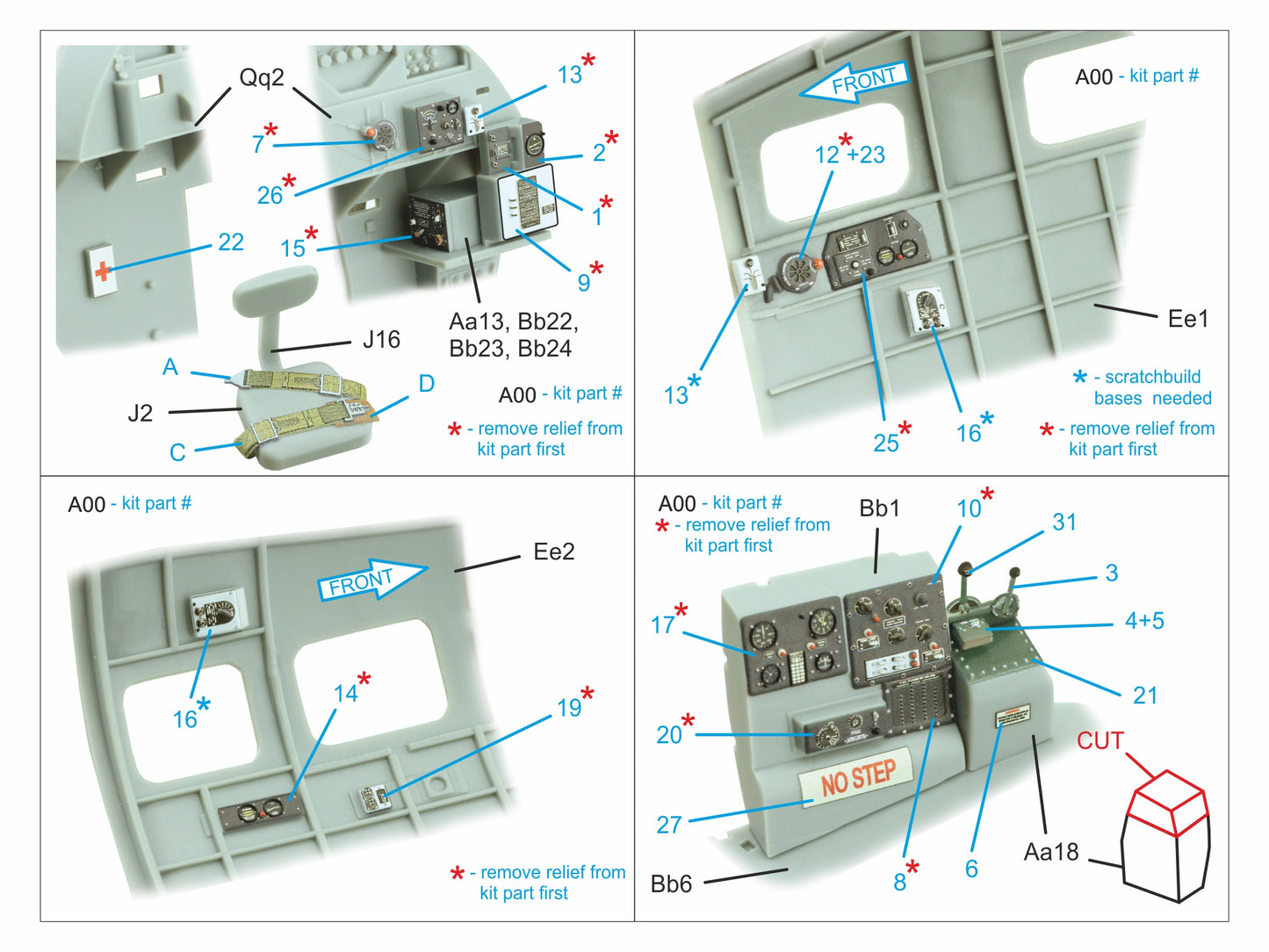 Quinta Studio QD32236 1:32 B-17E/F Fortress Rear Compartments 3D