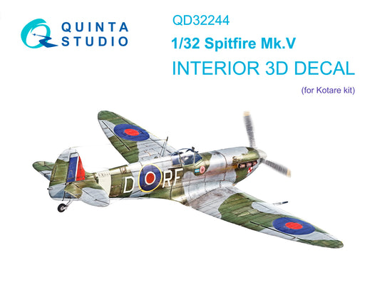 Quinta Studio QD32244 1:32 Spitfire Mk.V 3D Interior Decal