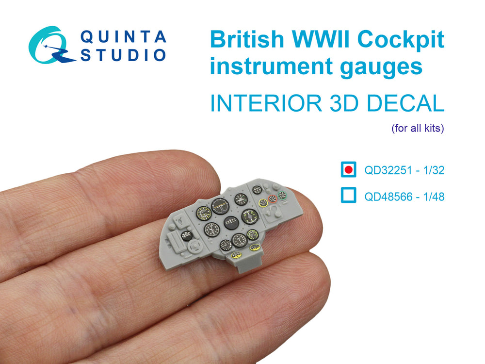 Quinta Studio QD32251 1:32 WWII British Instrument Gauges 3D Interior