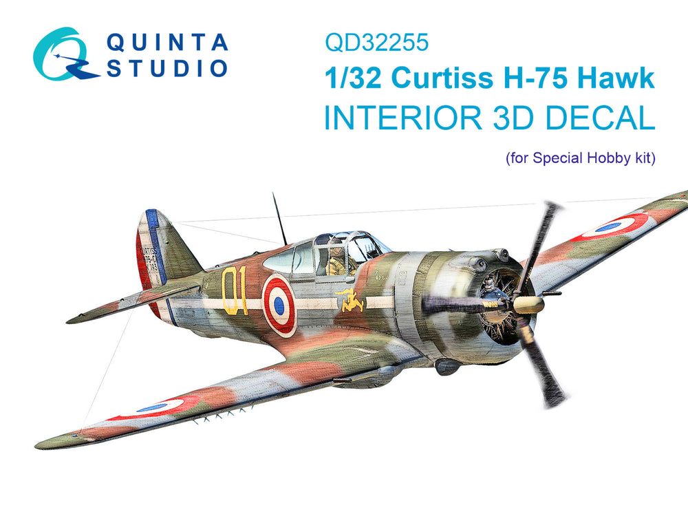 Quinta Studio QD32255 1:32 Curtiss H-75 Hawk 3D Interior Decal
