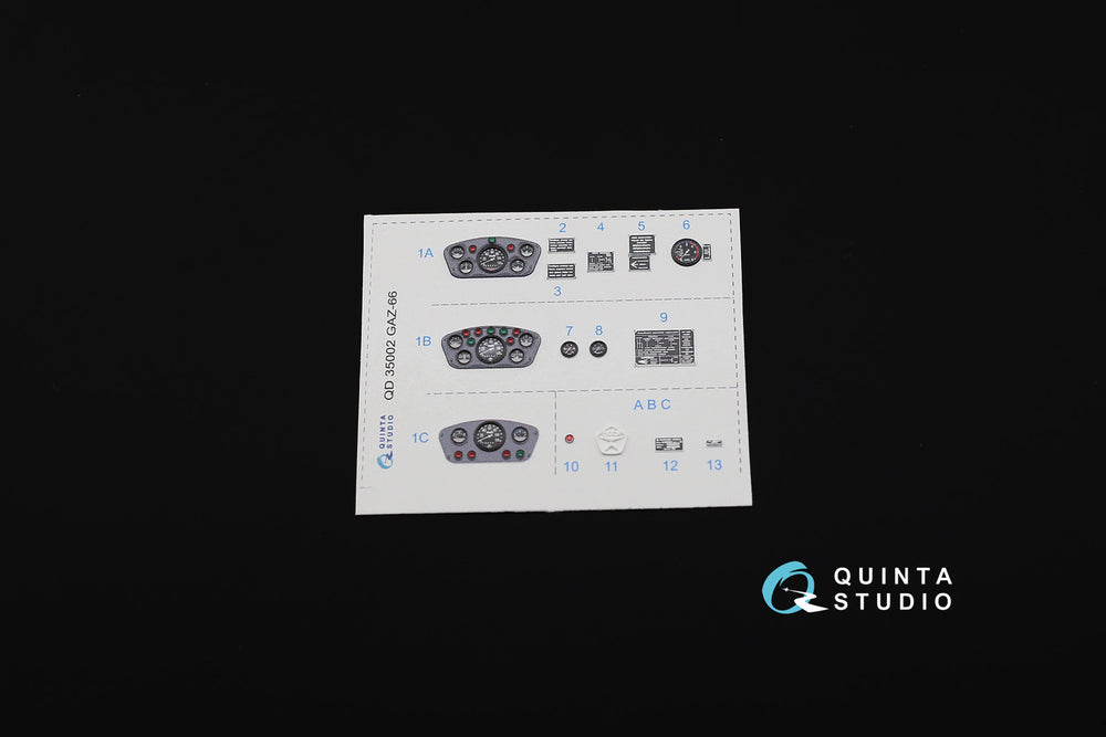 Quinta Studio QD35002 1:35 GAZ-66 Family 3D-Printed Interior Decals
