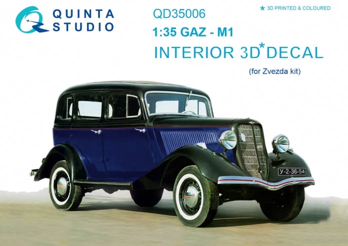 Quinta Studio QD35006 1:35 GAZ M1 Soviet Car 3D Interior Decal