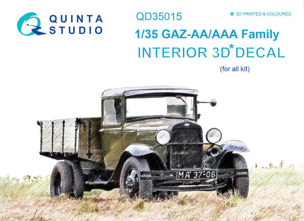 Quinta Studio QD35015 1:35 GAZ-AA/AAA Family 3D Interior Decal