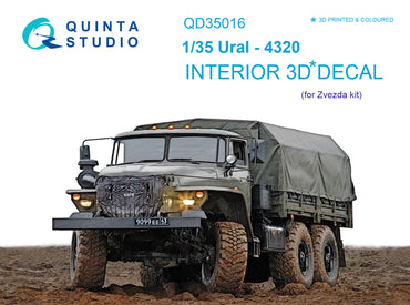 Quinta Studio QD35016 1:35 Ural 4320 3D-Printed coloured Interior on decal paper