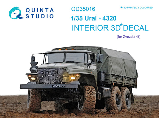 Quinta Studio QD35016 1:35 Ural 4320 3D-Printed coloured Interior on decal paper