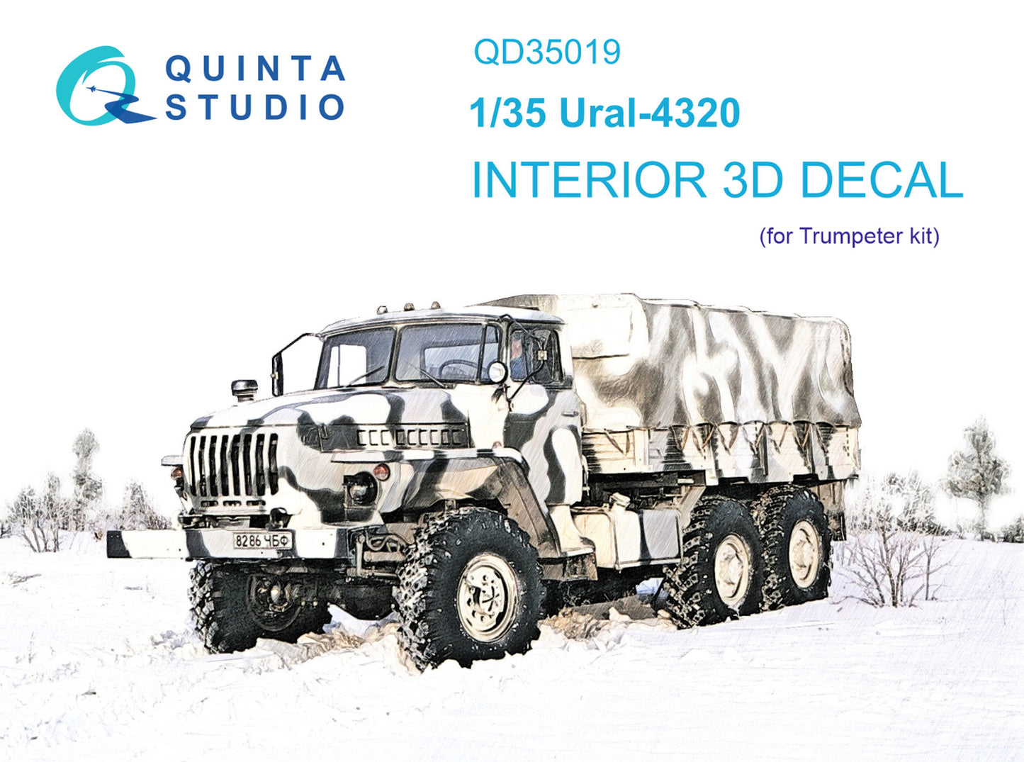 Quinta Studio QD35019 1:35 Ural-4320 3D-Printed coloured Interior on decal paper