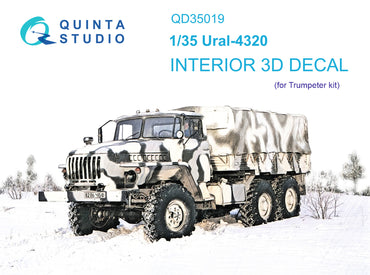 Quinta Studio QD35019 1:35 Ural-4320 3D-Printed coloured Interior on decal paper