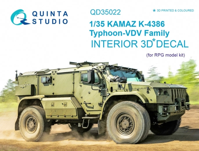 Quinta Studio QD35022 1:35 KAMAZ K-4386 Typhoon VDV 3D Interior