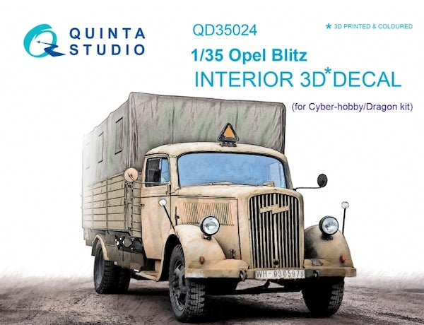 Quinta Studio QD35024 1:35 Opel Blitz 3D-Printed Interior Decals