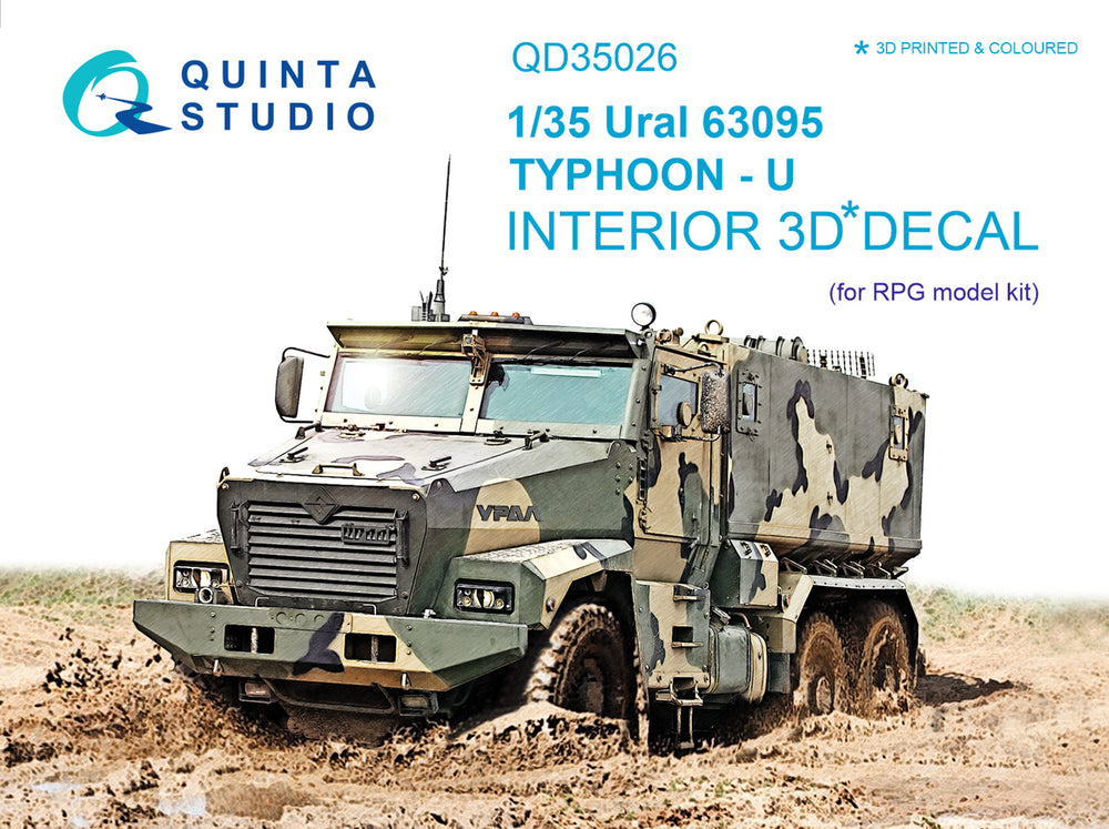 Quinta Studio QD35026 1:35 Ural 63095 TYPHOON-U 3D Interior Decal