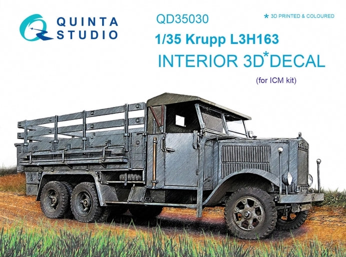 Quinta Studio QD35030 1:35 Krupp L3H163 3D-Printed Interior Decals