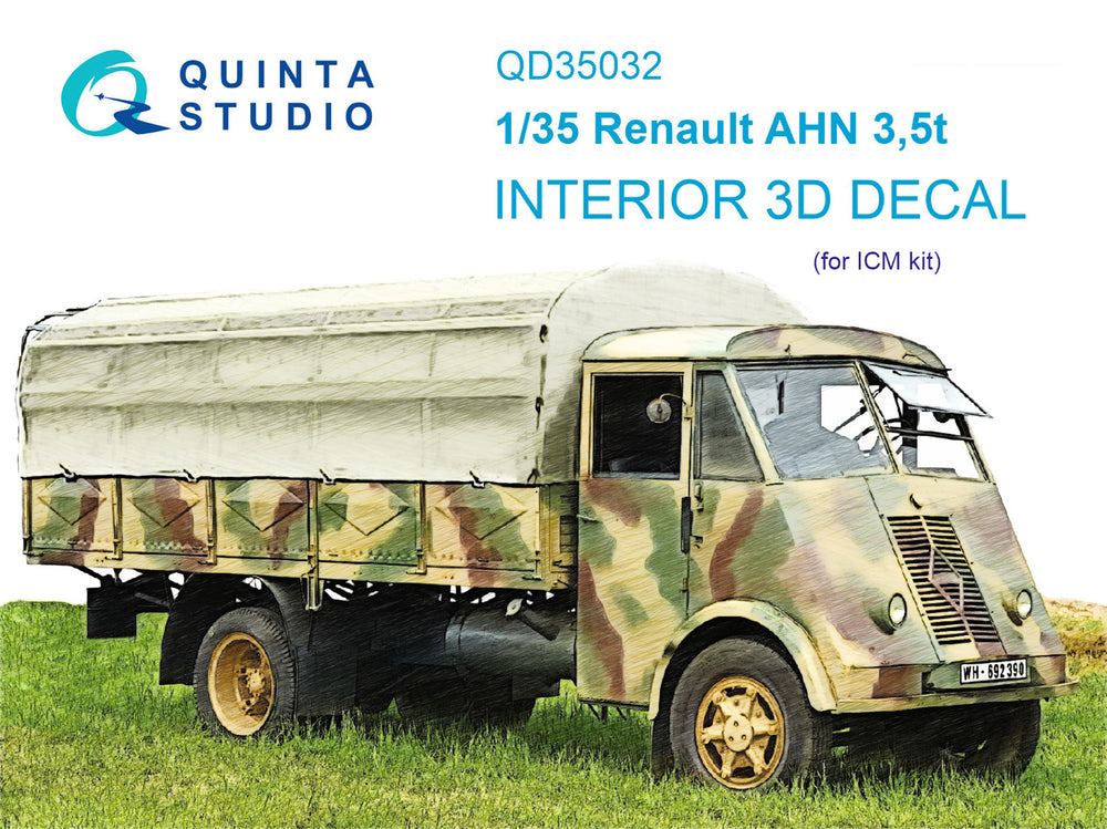 Quinta Studio QD35032 1:35 Renault AHN 3.5t 3D Interior Decal