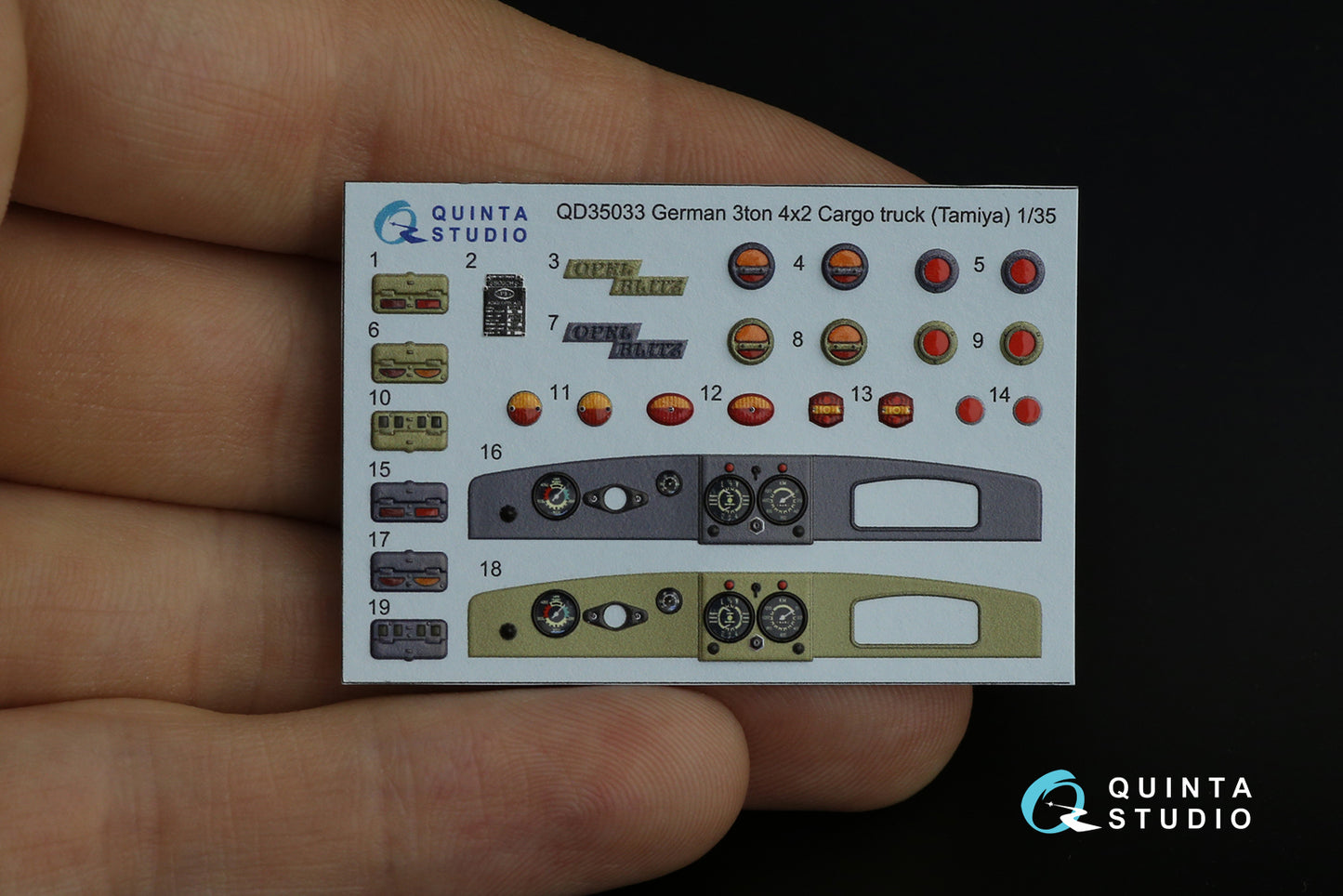 Quinta Studio QD35033 1:35 Opel Blitz 3D-Printed Interior Decals