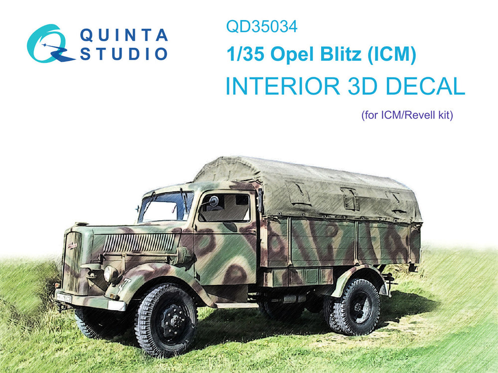 Quinta Studio QD35034 1:35 Opel Blitz 3D-Printed Interior Decals