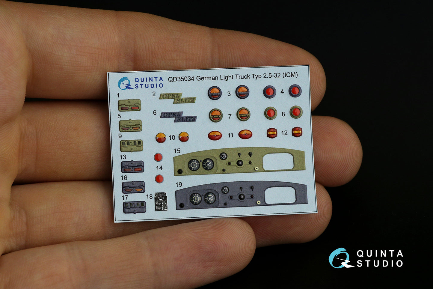 Quinta Studio QD35034 1:35 Opel Blitz 3D-Printed Interior Decals