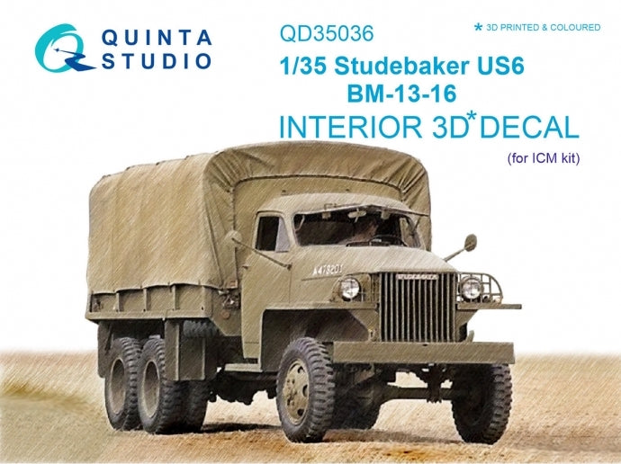 Quinta Studio QD35036 1:35 Studebaker US6 3D-Printed Interior Decals