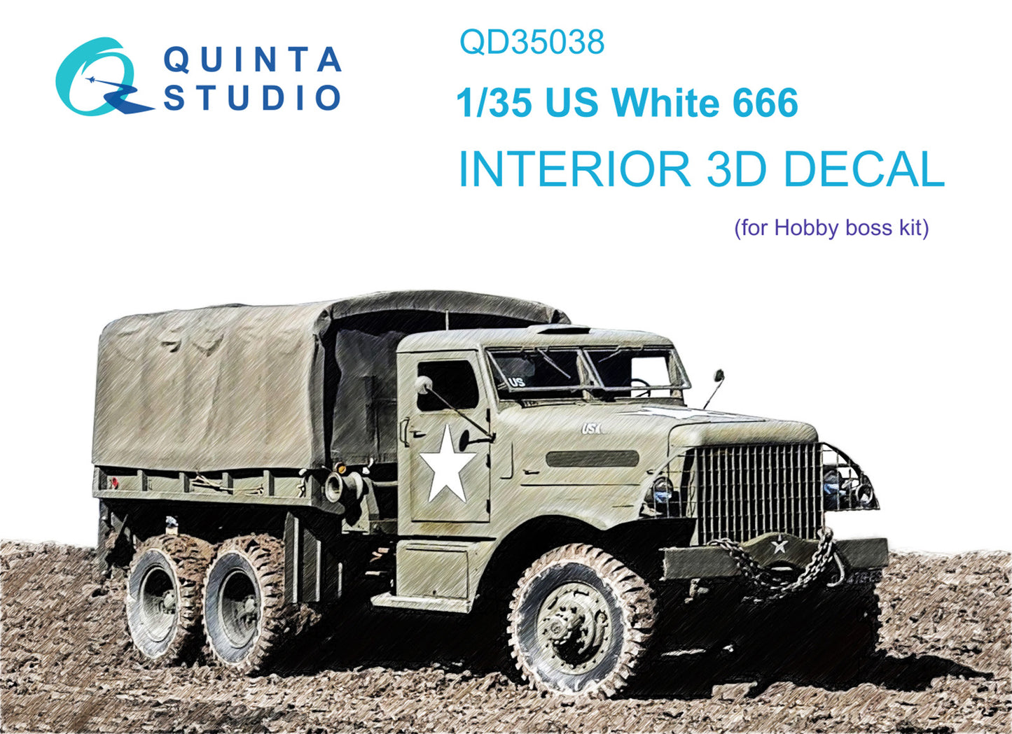 Quinta Studio QD35038 1:35 US White 666 3D-Printed Interior Decals