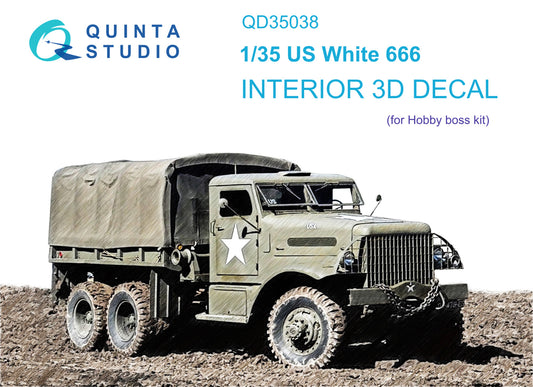 Quinta Studio QD35038 1:35 US White 666 3D-Printed Interior Decals