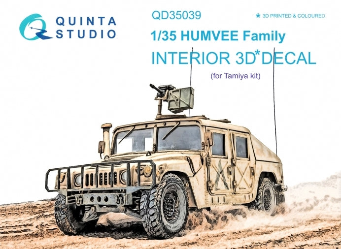 Quinta Studio QD35039 1:35 HUMVEE Family 3D-Printed Interior Decals