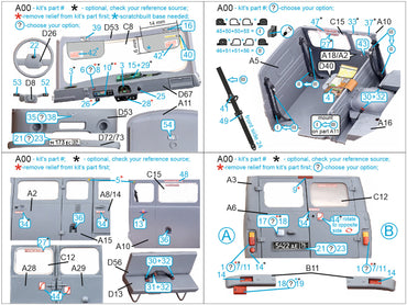 Quinta Studio QD35045 1:35 UAZ-3909 3D-Printed coloured Interior on decal paper