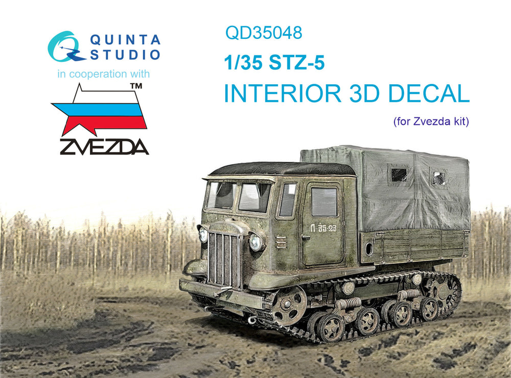 Quinta Studio QD35048 1:35 STZ-5 3D-Printed coloured Interior on decal paper