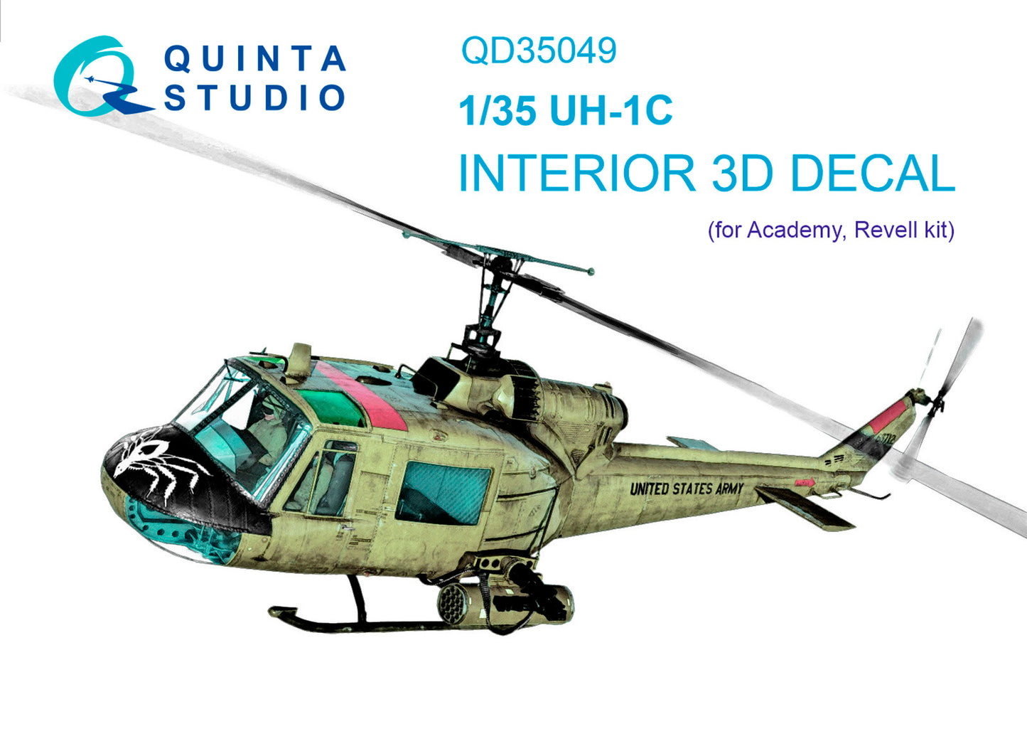 Quinta Studio QD35049 1:35 Bell UH-1C 3D-Printed Interior Decals
