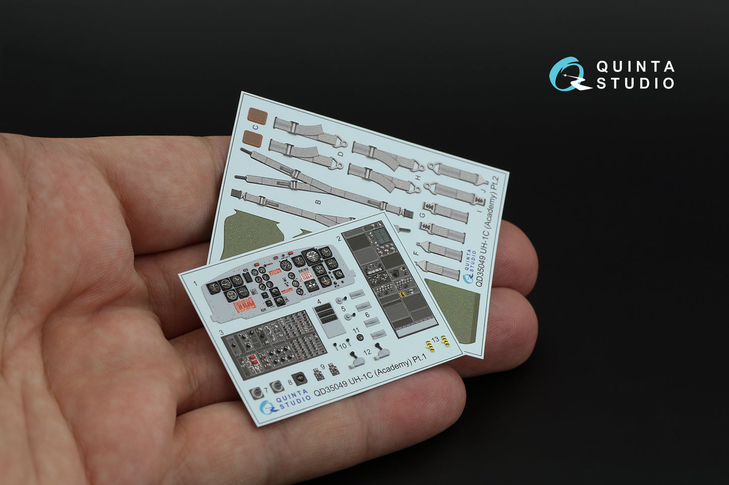 Quinta Studio QD35049 1:35 Bell UH-1C 3D-Printed Interior Decals
