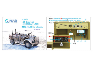 Quinta Studio QD35058 1:35 LRDG 30cwt Chevrolet 3D Interior Decal