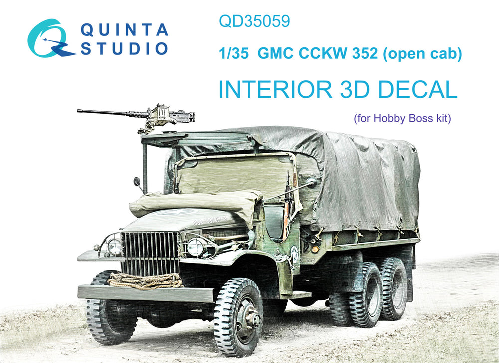 Quinta Studio QD35059 1:35 GMC CCKW 352 Open Cab 3D Interior Decal