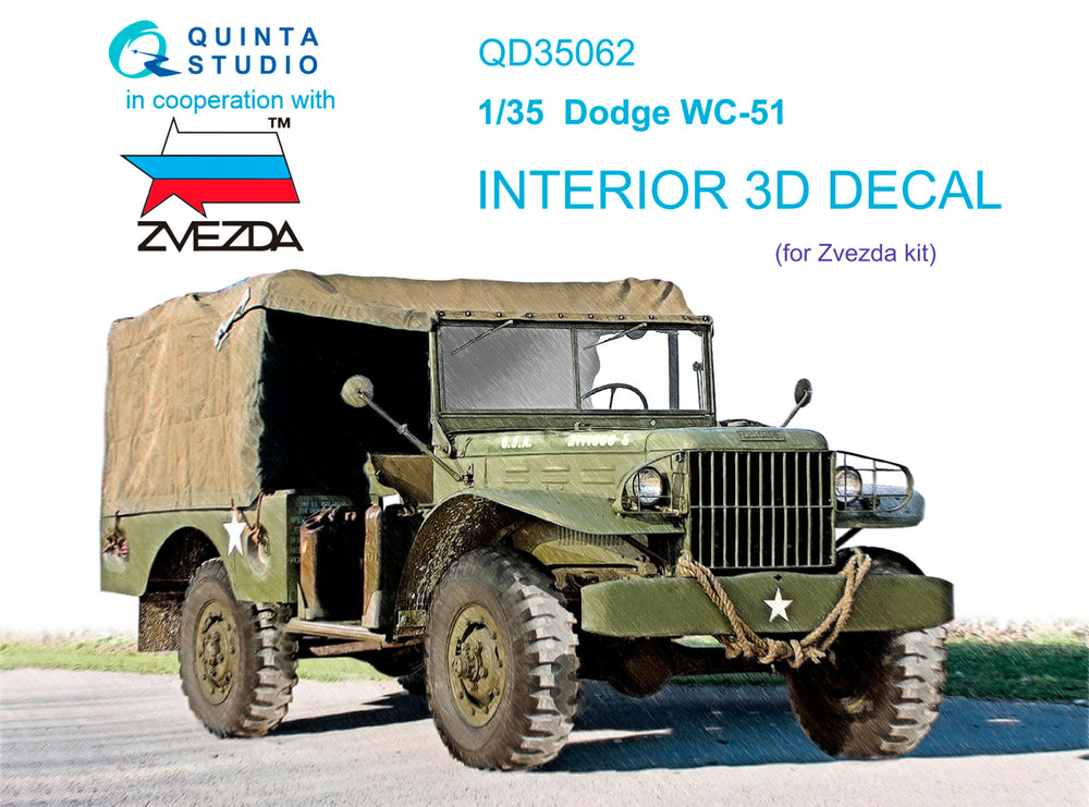 Quinta Studio QD35062 1:35 Dodge WC-51 3D-Printed Interior Decals