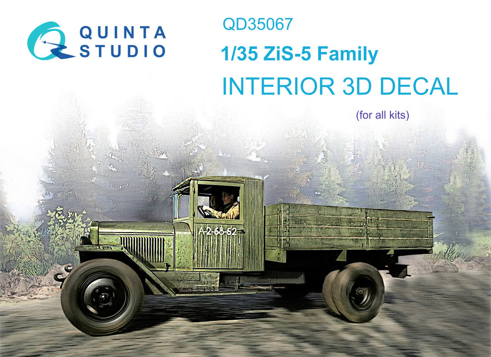 Quinta Studio QD35067 1:35 Soviet ZiS-5 3D-Printed Interior Decals