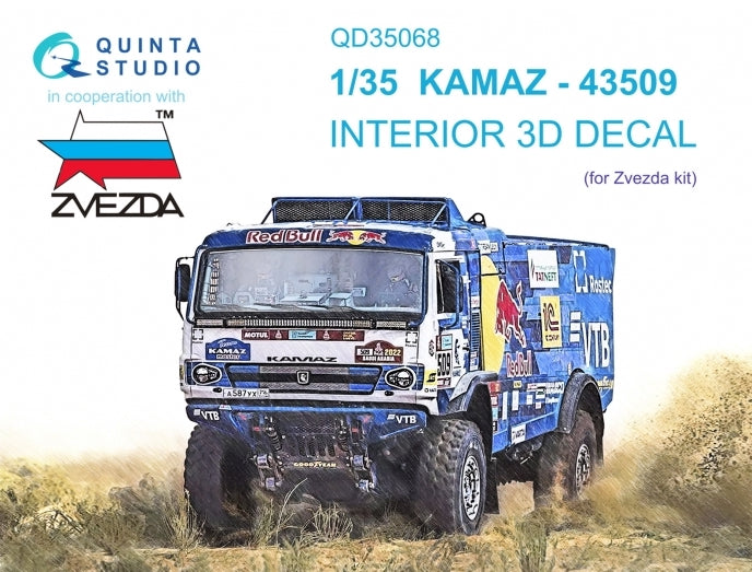 Quinta Studio QD35068 1:35 KAMAZ-43509 3D-Printed Interior Decals