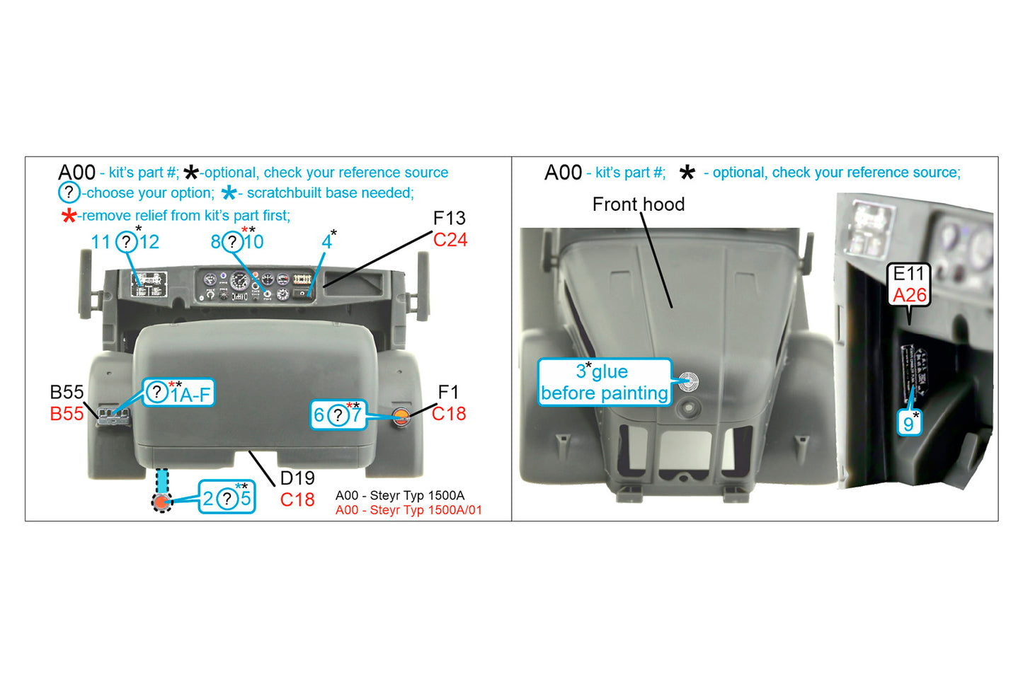 Quinta Studio QD35069 1:35 Steyr 1500A 3D-Printed Interior Decals