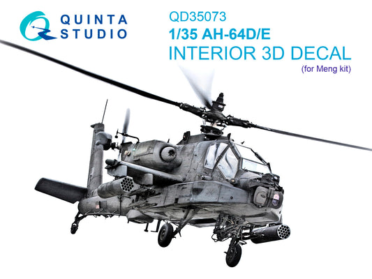 Quinta Studio QD35073 1:35 AH-64D/E Apache 3D Interior Decal