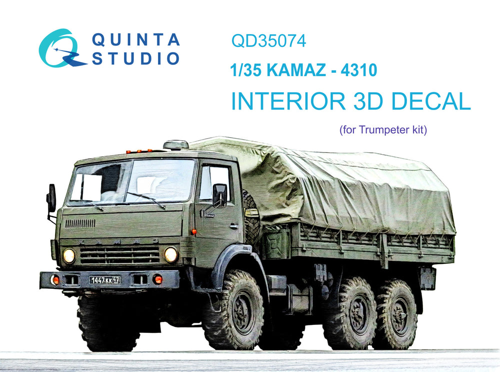Quinta Studio QD35074 1:35 KAMAZ 4310 3D-Printed Interior Decals
