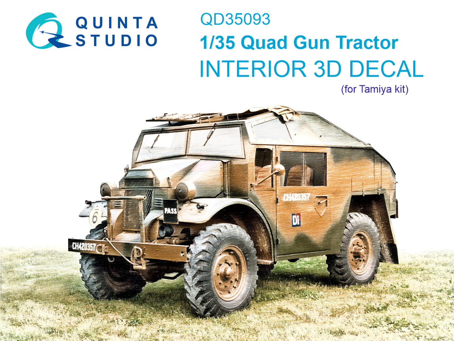 Quinta Studio QD35093 1:35 Ford Quad Gun Tractor 3D Interior Decal