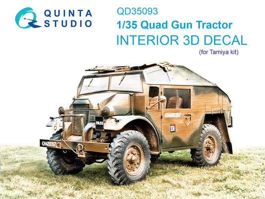 Quinta Studio QD35093 1:35 Ford Quad Gun Tractor 3D Interior Decal