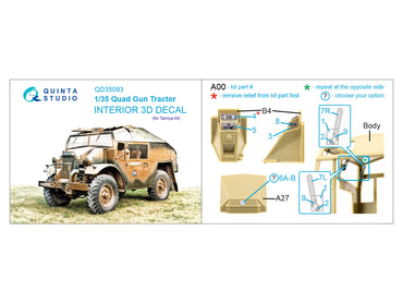 Quinta Studio QD35093 1:35 Ford Quad Gun Tractor 3D Interior Decal