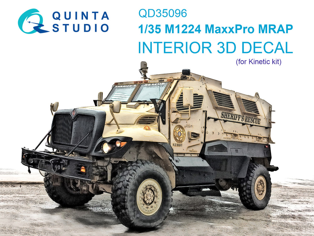 Quinta Studio QD35096 1:35 4x4 MRAP Truck 3D-Printed Interior Decals